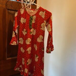 Girls- Red - Santa Winking - Nightgown - 7-8 Yr (3xl tag)